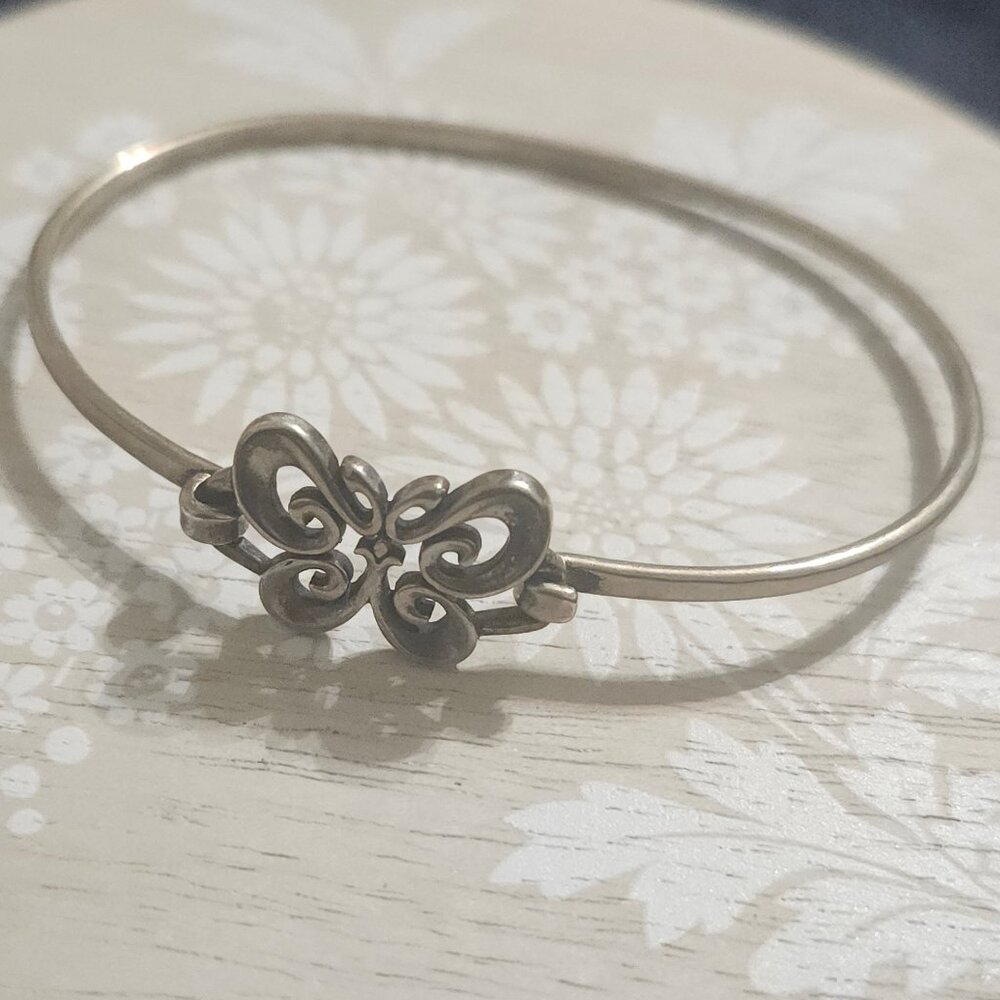 James Avery Butterfly Hook Sterling Silver Bracelet Bangle Rare